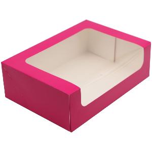 CSJ EMBALLAGES Boîte rose pour 12 / 16 macarons en carton