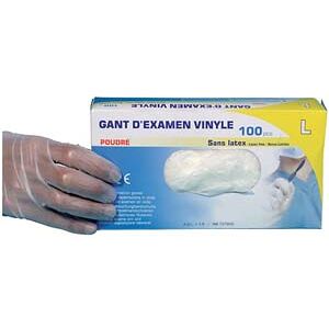 CSJ EMBALLAGES 100 gants vinyles à usage unique poudré / petit 6.5 - Publicité