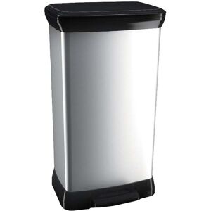 Curver DECO BIN 50L Poubelle a pedale 39 x 29 x 73 cm argente 02162-582