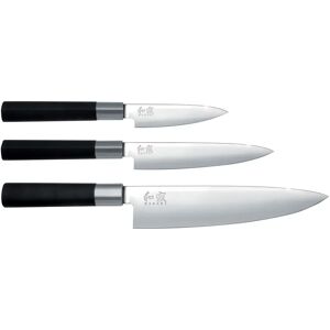 Ensemble de couteau de cuisine & 2 couteaux universels Kai Wasabi Black 3 pièces