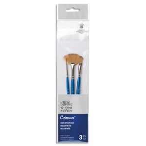 Set de Pinceaux Winsor & Newton Cotman x3 rond 2 - lavis plat 6MM - éventail 4