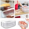 Food Storage Boxes With Lid Meat Storage Box, 3 Layer Stackable Food Storage Box, Cheese Storage Box For Fridge