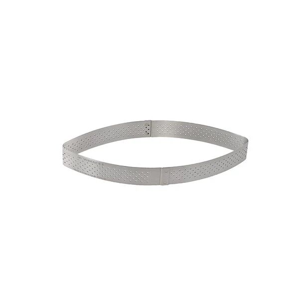 Cercle perforé à tarte et calisson Valrhona 10 cl 12 cm inox De Buyer [Gris]