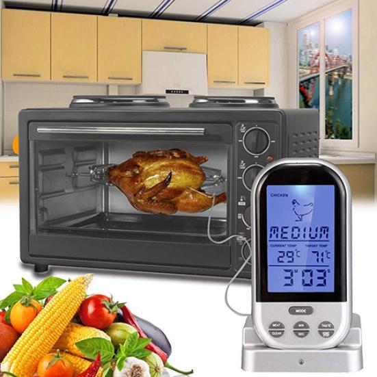 Yousheng Digital LCD Wireless Remote Kitchen Oven Food Meat Cooking BBQ Grill Thermometer