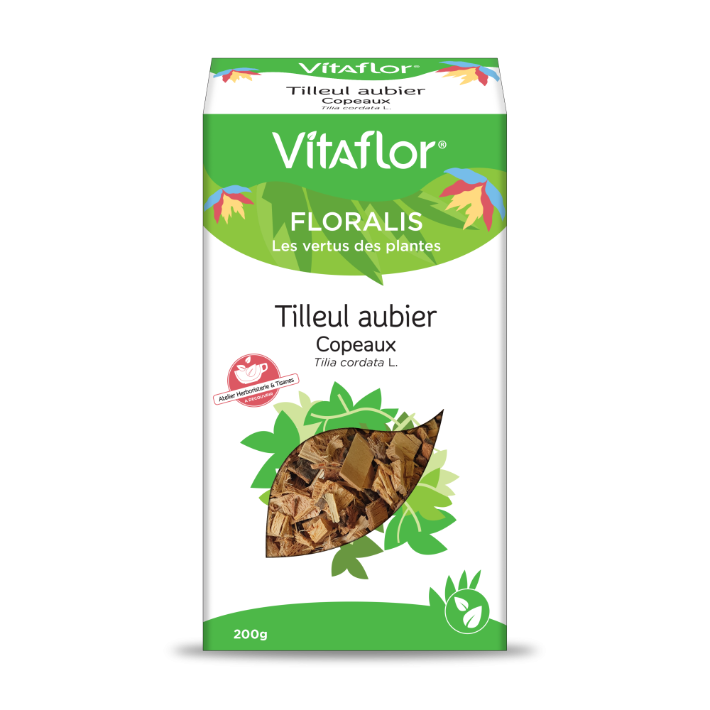 Vitaflor Tilleul Aubier - Boite de 200gr - Plante en vrac (copeaux) - Vitaflor