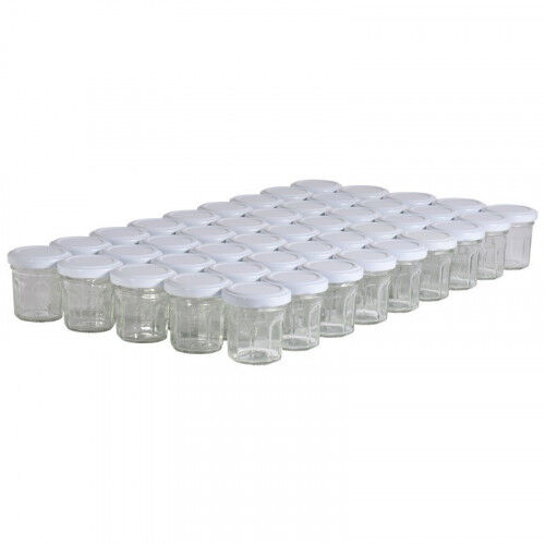 Lubéron Apiculture 45 pots verre facettes 50g (44 ml) avec couvercle TO 48 - Couvercle - Blanc