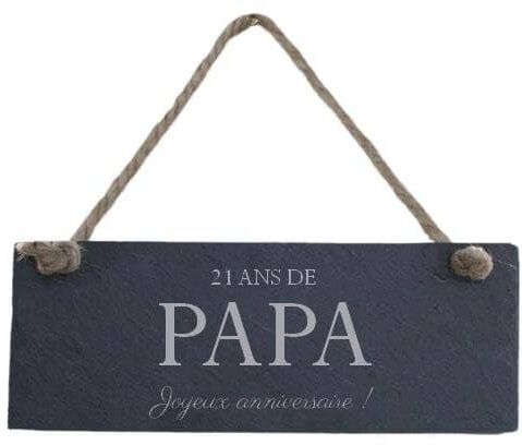 Cadeaux.com Plaque de porte en ardoise papa 21 ans