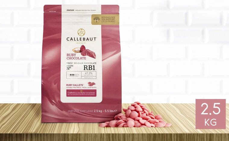 Callebaut Chocolat Ruby RB1 47% pistoles 2,5 kg