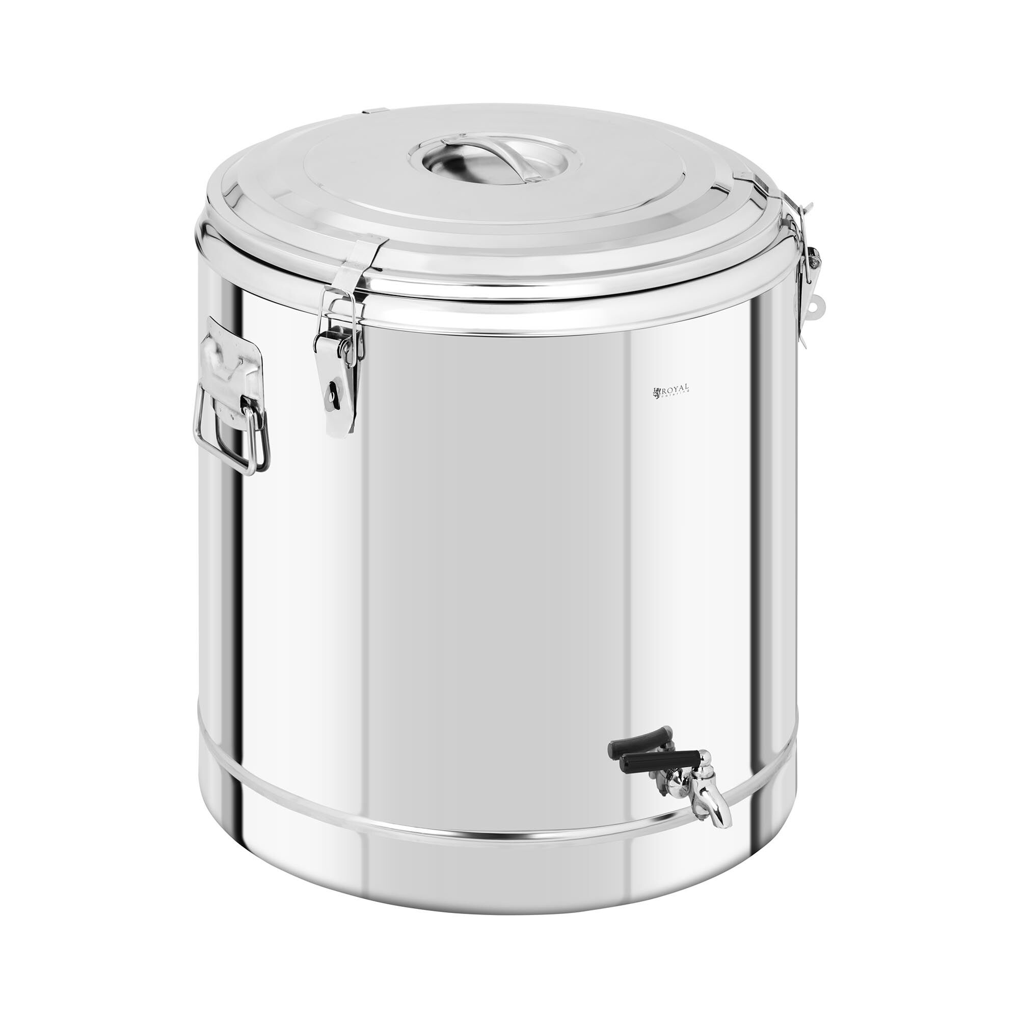 Royal Catering Stainless Steel Thermos Container - 70 L - with drain tap