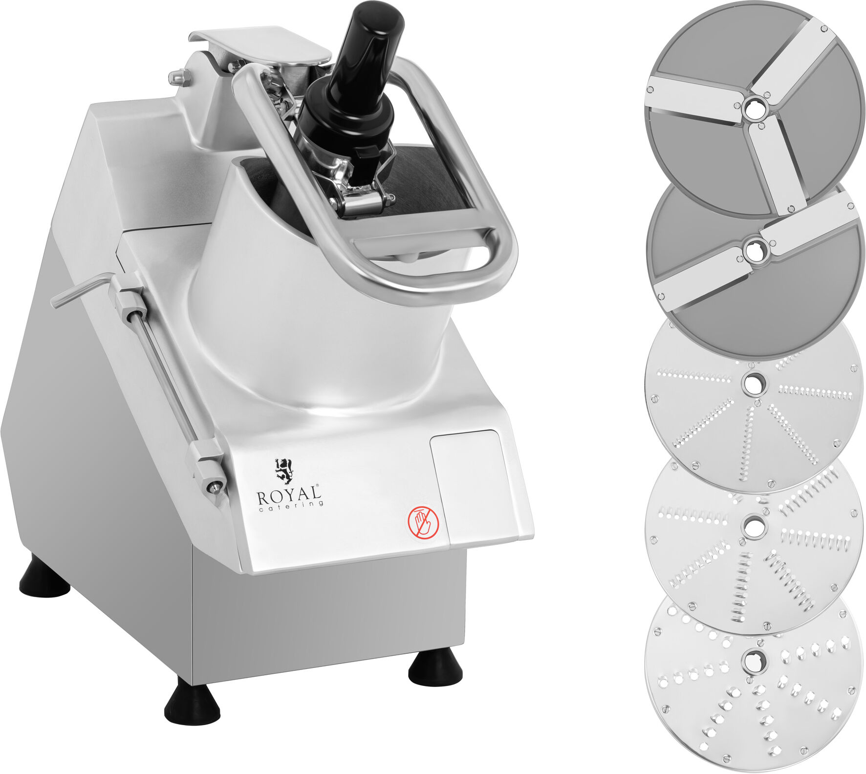 Royal Catering Electric Vegetable Cutter - 750 W - 5 cutting discs - Ø 205 mm