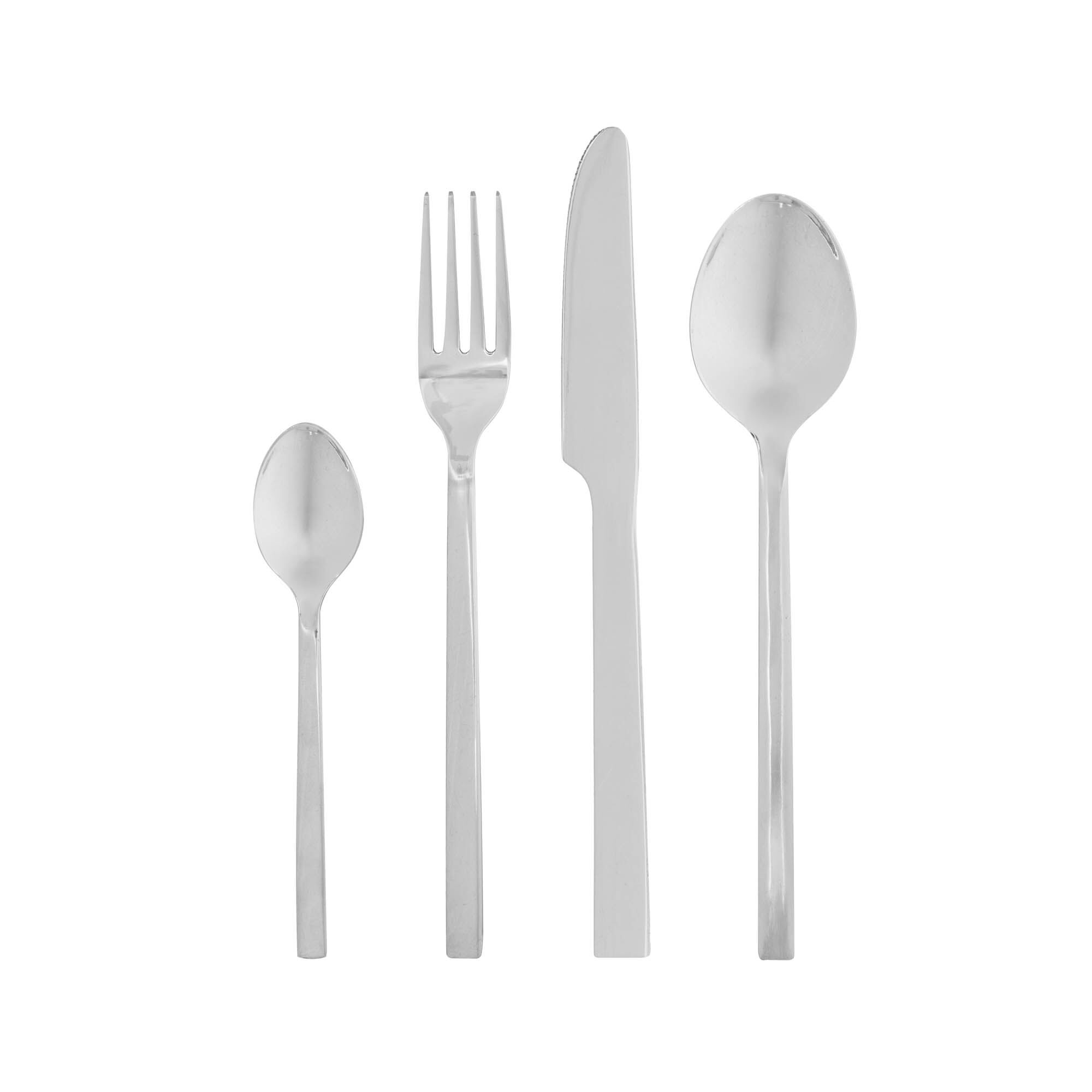 Kave Home Crisps 16-piece cutlery set silver