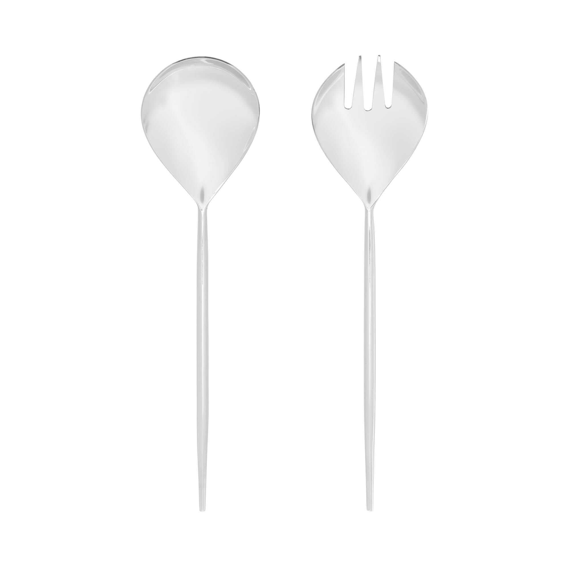 Kave Home Crisps 2-piece cutlery set for salad silver