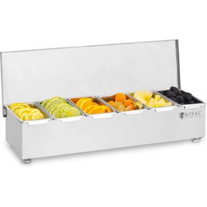 Royal Catering Contenitore portacondimenti in acciaio inox - 6 x 450 ml RCCBS 6