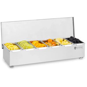 royal catering contenitore portacondimenti in acciaio inox - 6 x 450 ml rccbs 6