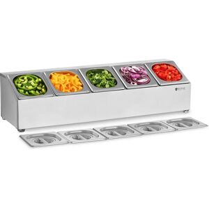 Royal Catering Espositore GN in acciaio inox - inclusi 5 contenitori GN 1/6 con coperchio RCPN 5