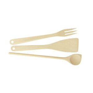 tescoma set 3 pz: cucchiaio, paletta, forchettone woody