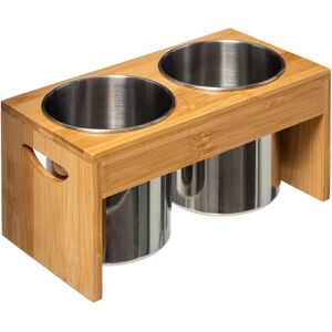 5FIVE Porta utensile in acciaio bambu/inox L 23 x P 12 x H 12 cm