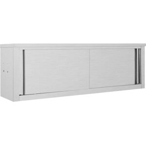 vidaXL Armadio da Cucina ad Ante Scorrevoli 150x40x50cm Acciaio Inox