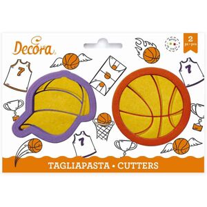 Decora Set 2 Cutters Tagliapasta In Plastica Pallone Basket E Cappellino