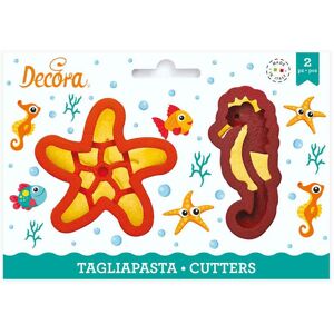 Decora Set 2 Cutters Tagliapasta In Plastica Stella E Cavalluccio Marino