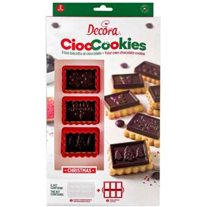 Decora Set Tagliapasta E Stampo Cioccolato Per 6 Biscotti Natalizi