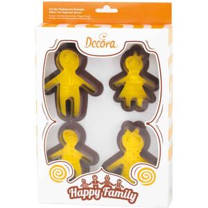 Decora Set 4 Cutters Tagliapasta In Plastica Happy Family Con 4 Imprimi Decori