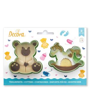 Decora Set 2 Cutters Tagliapasta In Plastica Orsetto E Cavalluccio A Dondolo