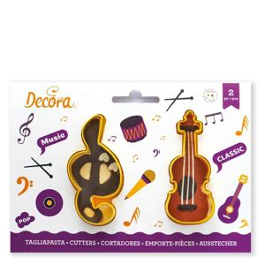 Decora Set 2 Cutters Tagliapasta In Plastica Chiave Di Sol E Violino