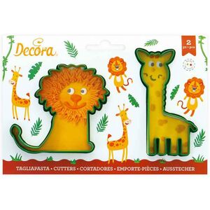 Decora Set 2 Cutters Tagliapasta In Plastica Animali Leone E Giraffa