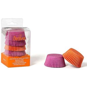 75 Pirottini In Carta Magenta E Arancio Per Cottura Muffin Ø5 X H 3,2 Cm Decora