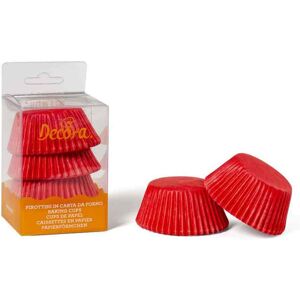 75 Pirottini In Carta Forno Rossi Per Muffin Ø5 X H3,2 Cm Decora