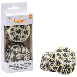 Decora 36 Pirottini In Carta Con Panda Per Cottura Muffin Ø5 X H 3,2 Cm