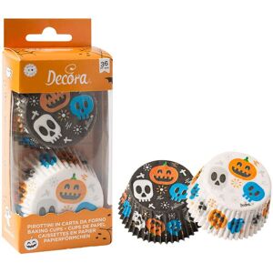 Decora 36 Pirottini In Carta Halloween Teschi Per Cottura Muffin Ø5 X H 3,2 Cm