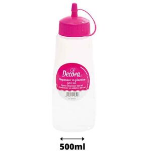 decora dispenser dosatore in plastica con beccuccio fine e scala graduata 500 ml