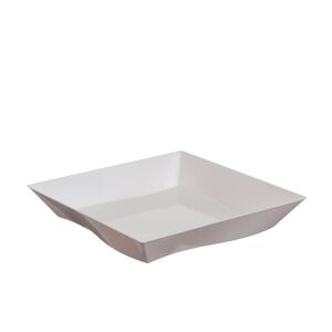 Poloplast 25 Piatti Di Plastica Quadrati Riutilizzabili Vanity Bianchi 500cc 16x16cm