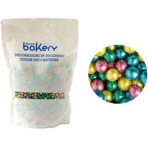 Perle Di Zucchero Maxi Colorate Verde Oro Azzurro E Rosa Metallizzate 1kg Bakery