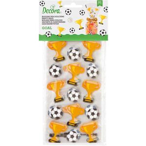 Decora 20 Sacchetti In Plastica Tema Goal 12,5 X 3 H 24 Cm