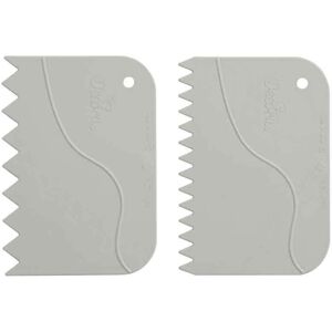 Set 2 Spatole Dentellate Pettini Decorativi In Plastica 12x8 Cm