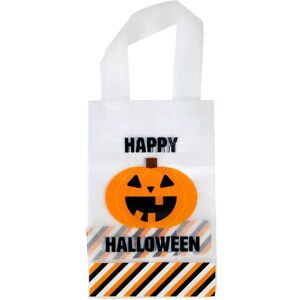 Wilton 10 Sacchetti Per Dolci In Plastica Con Manici Zucca Di Halloween 13,5 X 8,2 X 21 Cm