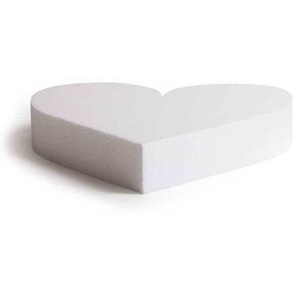 decora base cuore in polistirolo bianco h5 25 cm