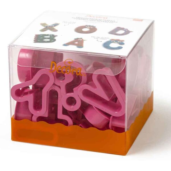 decora set 27 cutters tagliapasta in plastica lettere stampatello h 5 cm