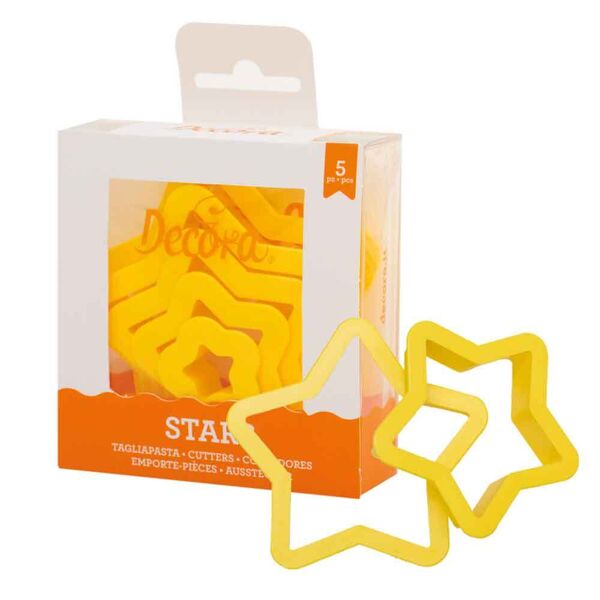 decora set 5 cutters tagliapasta formine in plastica forma stella