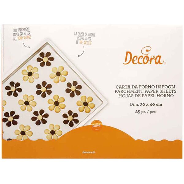 decora 25 fogli di carta da forno rettangolari pretagliati da 30x40 cm