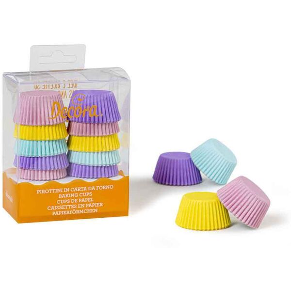 200 pirottini in carta colori pastello per mini muffin Ø3,2 x h 2,2 cm decora