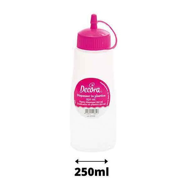 decora dispenser dosatore in plastica con beccuccio fine e scala graduata 250 ml