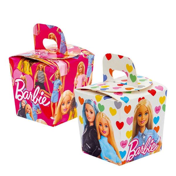 decora 6 candy box in cartoncino colorato barbie 6 x 6 x 10,5 h cm