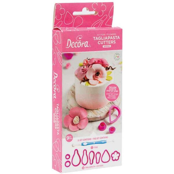 decora set primavera 8 cutters tagliapasta e strumento per fiori e petali