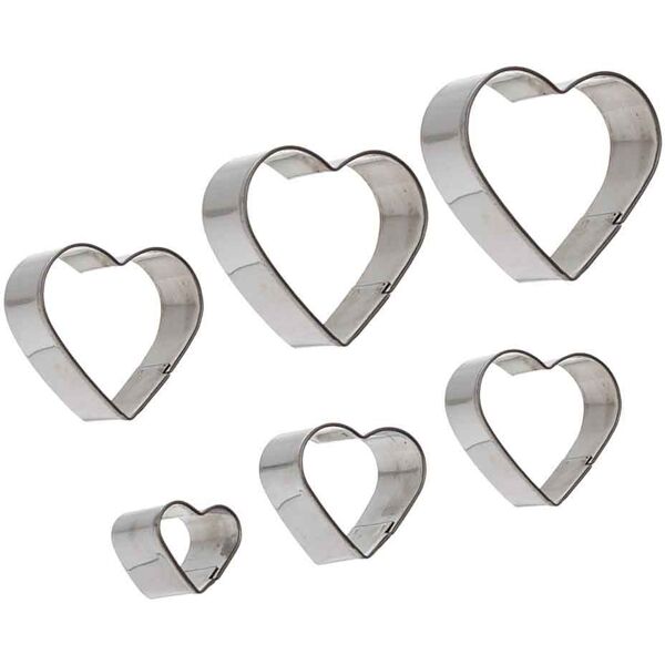 graziano set 6 cutters tagliapasta in acciaio inox cuore