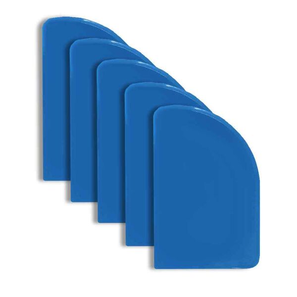 papolab 5 spatole raschietto tagliapasta in plastica azzurra lato curvo