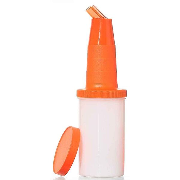 papolab speed bottle bottiglia dosatore con beccuccio arancio per barman 1 litro